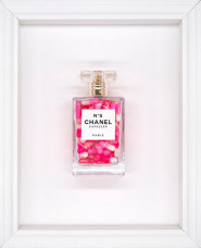 Chanel No.5 Capsules – (Hot Pink) On White - White Framed