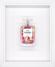 Chanel No.5 Capsules – (Multi-Colour) On White - White Framed