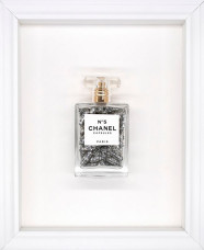 Chanel No.5 Capsules – (Silver) On White - White Framed