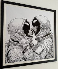 Love In Zero Gravity - Original - Framed