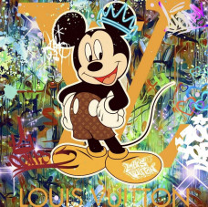 Mickey Vuitton - On Board - White Framed