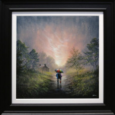 Time To Shelter From The Rain - Original - Black Framed