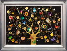 Tree Of Life - Gold XL - Unique Edition - Blue-Silver Framed