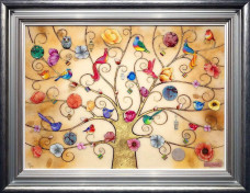 Oriental Gold - Unique Edition - Silver-Blue Framed