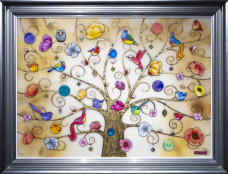 Oriental Gold - XL - Unique Edition - Silver-Blue Framed