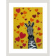 Yellow Zebra II - White Framed