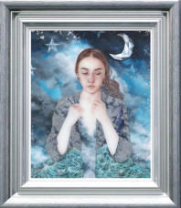 A Paper Moon - Artist Proof - Silver-Blue Framed