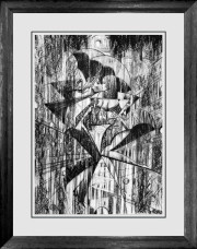 Avenue Of The Hearts (Black & White) - Sketch - Limited Edition - Black Framed