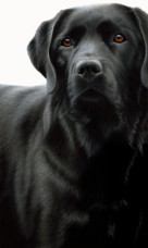 Contrasts - Black Labrador - Dark Wood Framed
