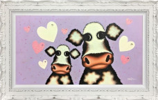 Crazy Little Thing By Moo - Original - Ornate White Framed