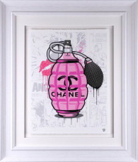 Designer Grenades - Chanel Perfume - Artist Proof White Framed