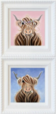 Flora McMoo and Finlay McMoo - Set Of 2 Pictures (White Framed) Flora McMoo and Finlay McMoo - Set Of 2 Pictures (White Framed)