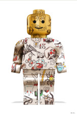 Graffiti Lego Man (White Background) - Small - Framed