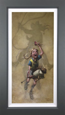Just Rope, Throw & Brand 'Em - Canvas - Grey Framed