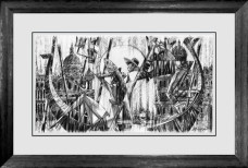 Love In Venice (Black & White) - Sketch - Limited Edition - Black Framed