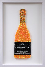 No Pain Champagne (Orange) - Standard Size - White Background - White Framed
