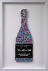 No Pain Champagne (Purple) - Standard Size - White Background - White Framed