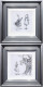 Oh My Fur And Whiskers & We're All Mad Here - Sketches - Set Of 2 - Framed