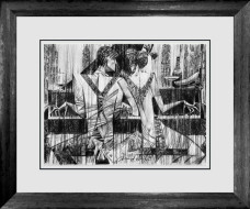 Piano Bar (Black & White) - Sketch - Limited Edition - Black Framed