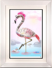 Punk Flamingos - White Framed