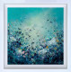 Teal Heavens - Original - White Framed