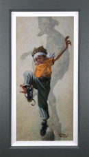 Wax On - Wax Off - Canvas - Grey Framed