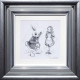 We're All Mad Here - Sketch - Silver-Blue Framed