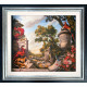 Baroque Gardens With Leopards - Black Framed