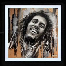 One Love (Grey & Gold) - Original - Framed