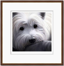 Dog Tired Series - West Highland Terrier - Dark Wood Framed