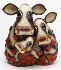 Two & A Calf - Sculpture