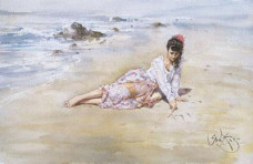Letters In The Sand - Mounted